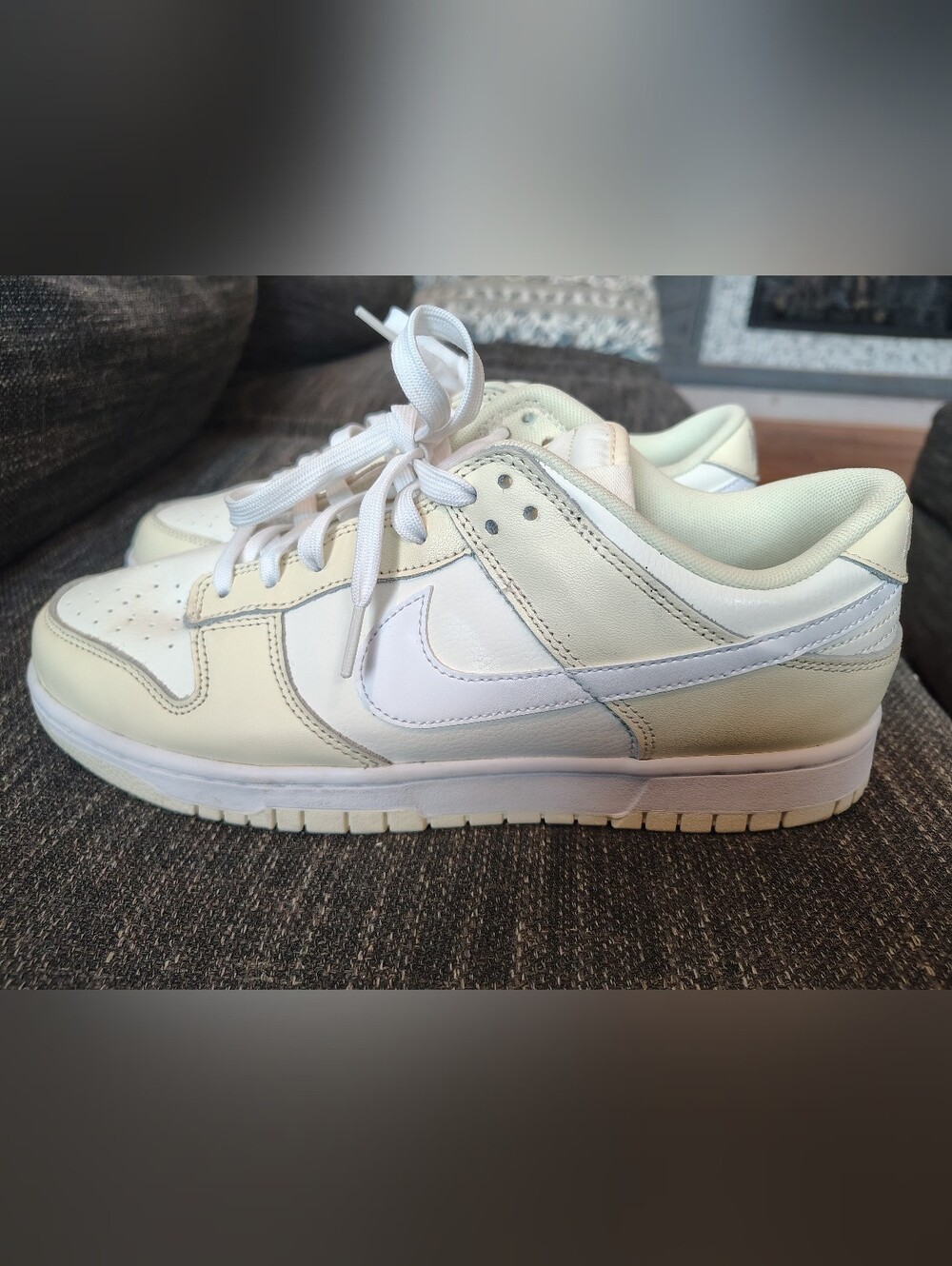 Nike Dunk Low-Top Sneakers in Coconut Milk White and Cream Men's Size 10